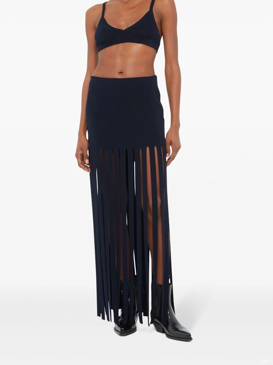 Cheap Eclectic fringed wool skirt Women Alanui 0424